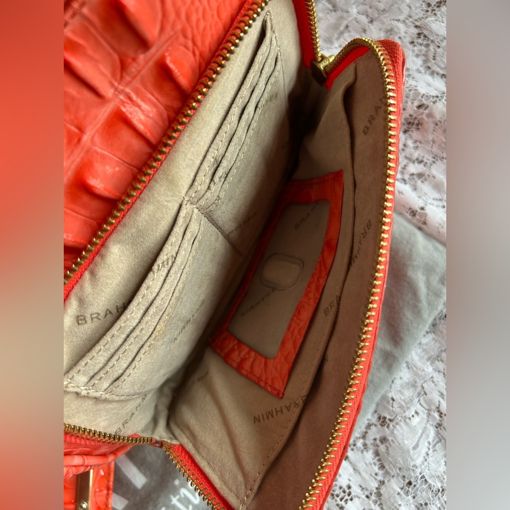 Brahmin Melbourne Croc-Embossed Tilda Crossbody Bag & Wallet Set Pimento Color - Picture 6 of 8